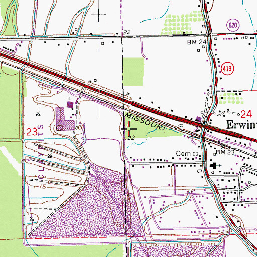 Topographic Map of Erwinville Wastewater Treatment Facility, LA
