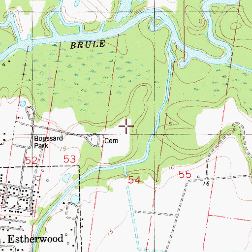 Topographic Map of Estherwood Water Treatment Facility, LA