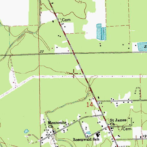 Topographic Map of Faubourq - Coquille Sewage Treatment Plant, LA
