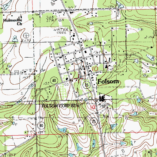 Topographic Map of Folsom Village Wastewater Treatment Facility, LA