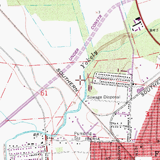 Topographic Map of Franklin Wastewater Treatment Facility, LA