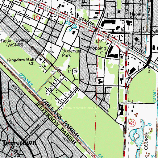 Topographic Map of Garden Oaks Sewerage Pumping Station, LA