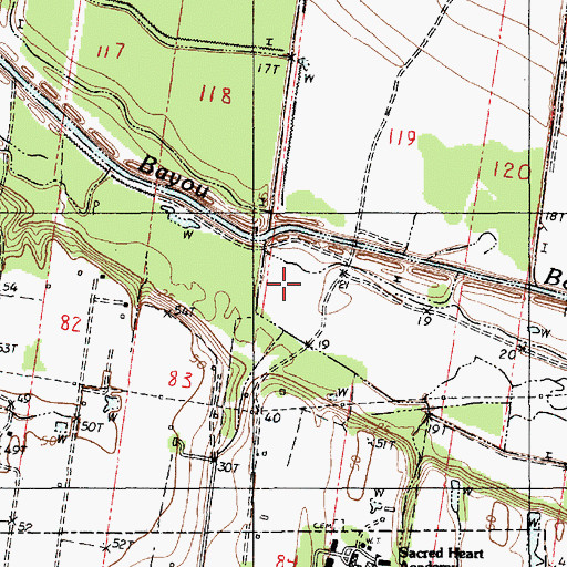 Topographic Map of Grand Coteau Wastewater Treatment Facility, LA