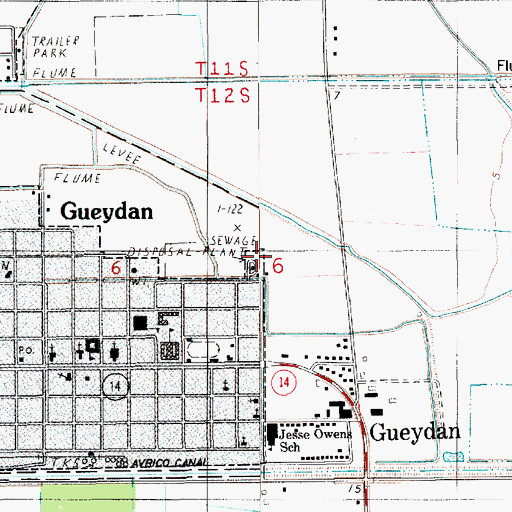 Topographic Map of Gueydan Sewage Treatment Facility, LA
