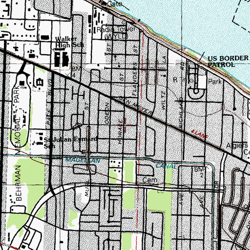 Topographic Map of Horace Sewerage Pumping Station, LA