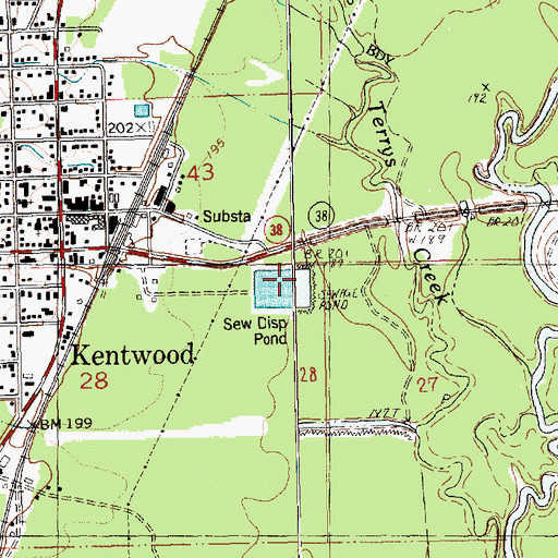Topographic Map of Kentwood Wastewater Treatment Facility, LA