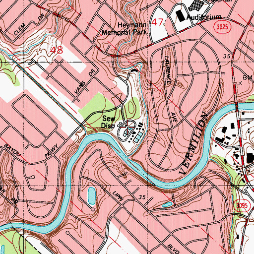 Topographic Map of Lafayette Consolidated South Wastewater Treatment Plant, LA