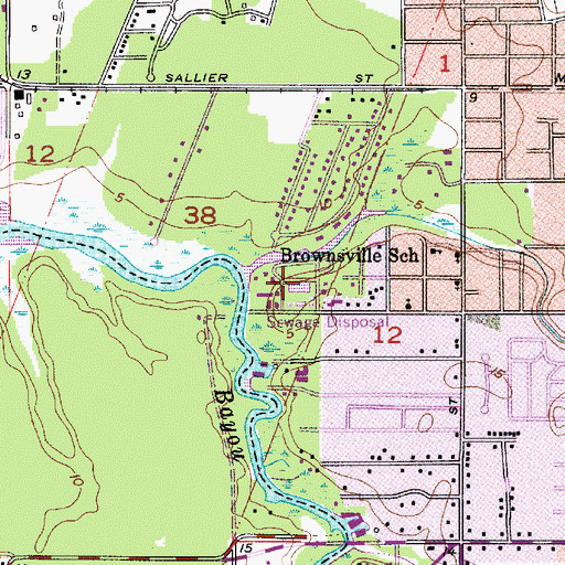 Topographic Map of Lake Charles Wastewater Treatment Plants B and C, LA