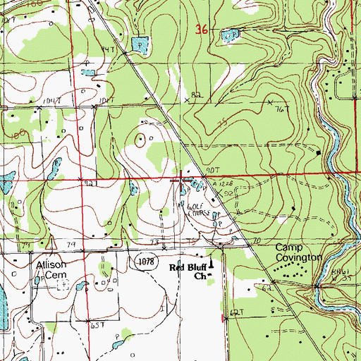 Topographic Map of Lake Hills Sewage Treatment Plant, LA