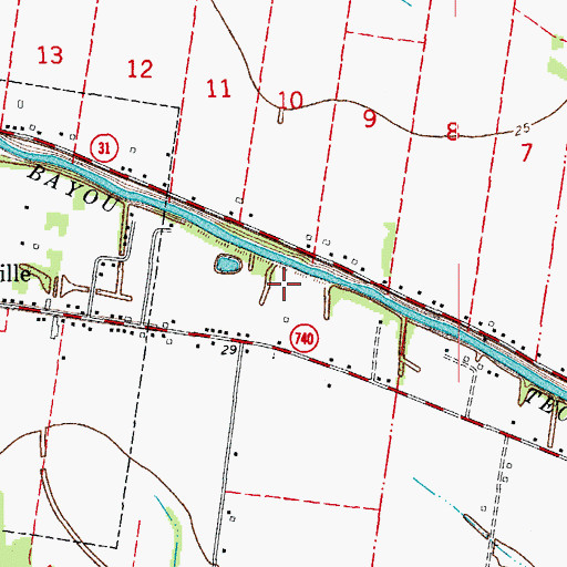 Topographic Map of Leonville Wastewater Treatment Plant, LA