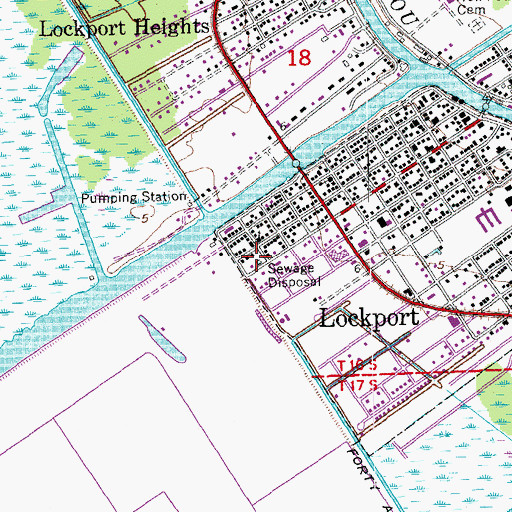 Topographic Map of Lockport Sewer Plant, LA