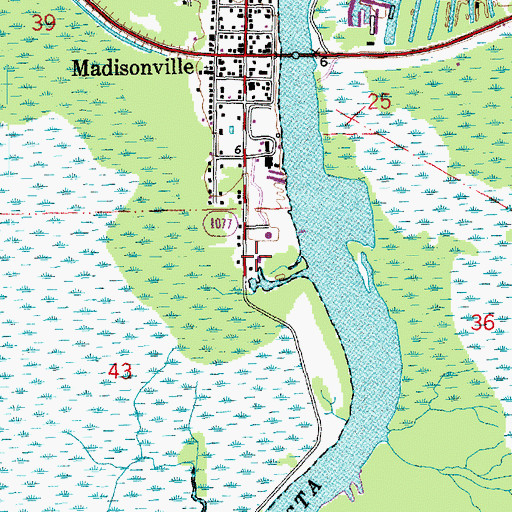 Topographic Map of Mandeville Wastewater Treatment Facility, LA