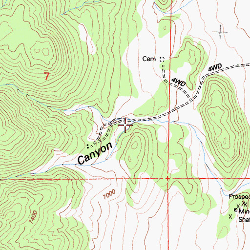 Topographic Map of Frazier Canyon, CA