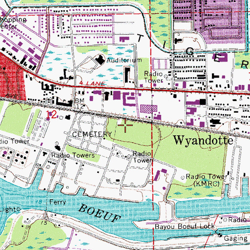 Topographic Map of Morgan City Wastewater Treatment Facility, LA