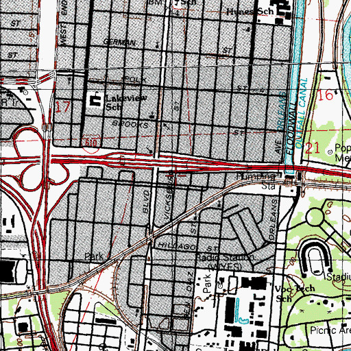 Topographic Map of New Orleans Sewerage Pumping Station Number 18, LA