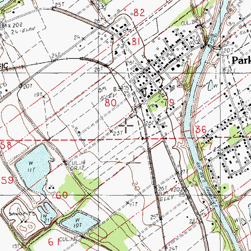 Topographic Map of Parks Wastewater Treatment Facility, LA