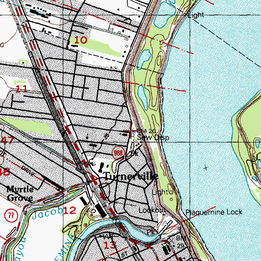 Topographic Map of Plaquemine North Plant Wastewater Treatment Facility, LA