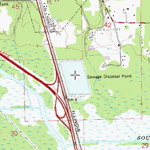 Topographic Map of Ponchatoula Wastewater Treatment Plant, LA