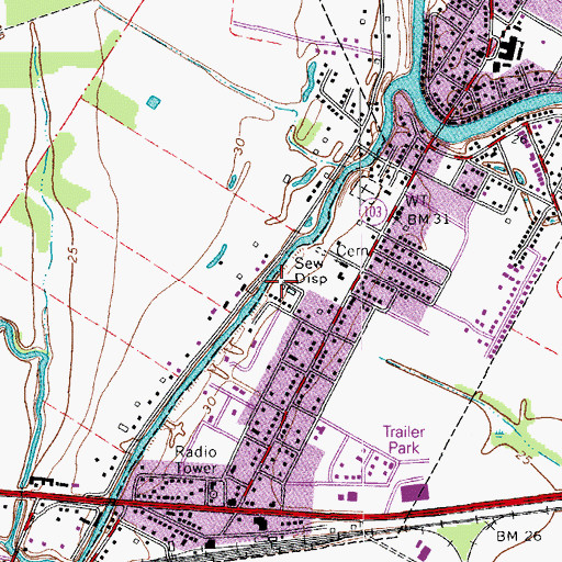 Topographic Map of Port Barre Wastewater Treatment Plant, LA