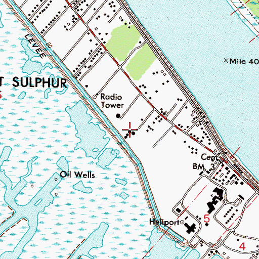 Topographic Map of Port Sulphur Wastewater Treatment Faciity, LA