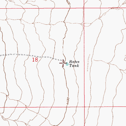 Topographic Map of Bates Tank, AZ