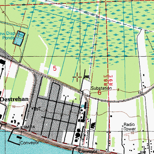 Topographic Map of Rehan Wastewater Treatment Plant, LA