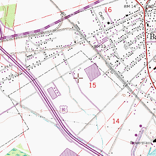 Topographic Map of Rosebud Street Wastewater Treatment Facility, LA