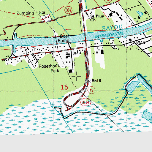 Topographic Map of Rosethorne Wastewater Treatment Facility, LA