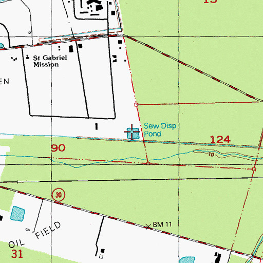 Topographic Map of Saint Gabriel Wastewater Treatment Plant, LA