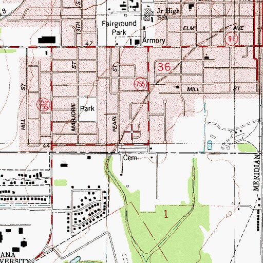 Topographic Map of Saint Landry Wastewater Treatment Facility, LA