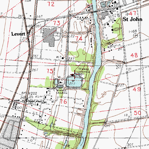 Topographic Map of Saint Martin Parish Industrial Park Wastewater Treatment Facility, LA