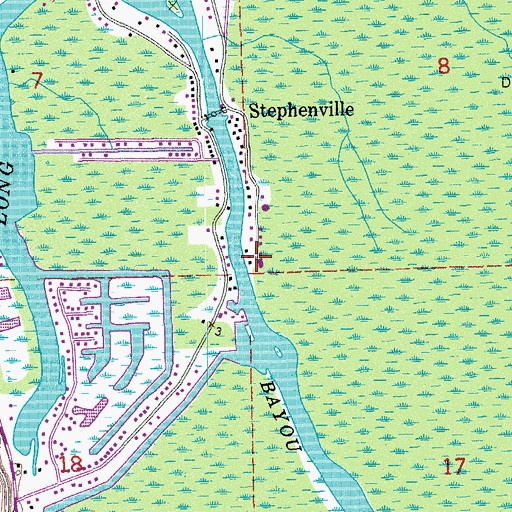 Topographic Map of Stephensville Wastewater Treatment Plant, LA