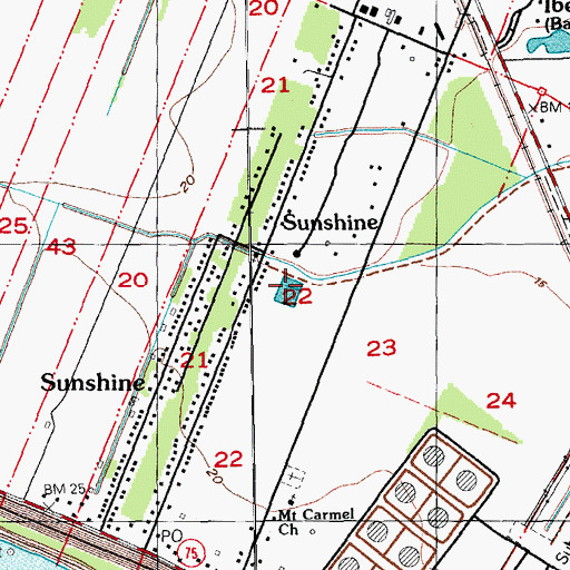 Topographic Map of Sunshine Wastewater Treatment Plant, LA
