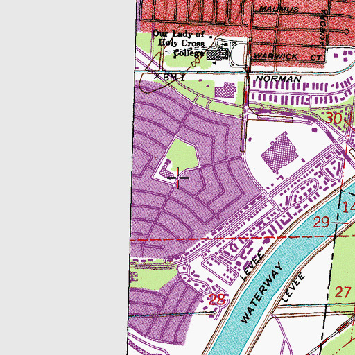 Topographic Map of Tall Timbers Sewerage Pumping Station, LA