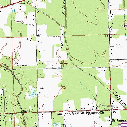 Topographic Map of Tangipahoa Parish Sewerage District 1 Southeast Regional Sewage Treatment Plant, LA