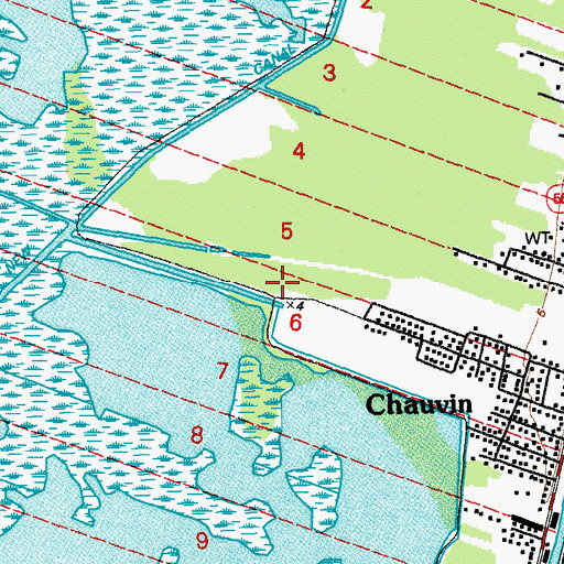Topographic Map of Terrebonne Parrish Consolidated Government Clinton Street Sewage Plant, LA