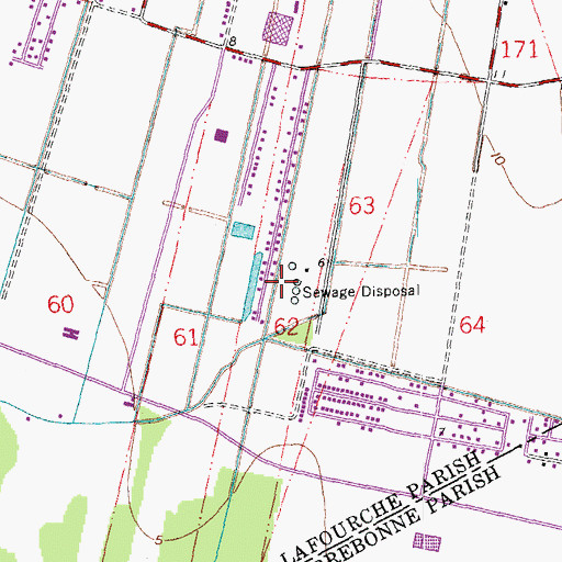 Topographic Map of Thibodaux Wastewater Treatment Plant, LA