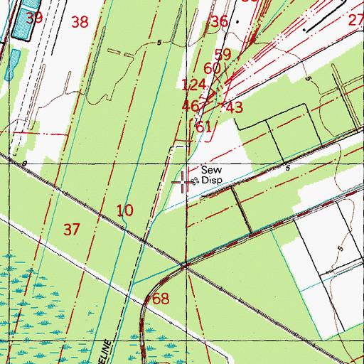 Topographic Map of Ville Wastewater Treatment Plant, LA