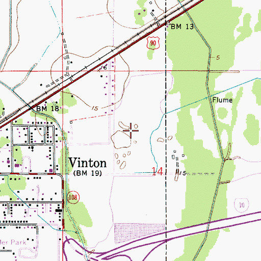 Topographic Map of Vinton Wastewater Treatment Facility, LA
