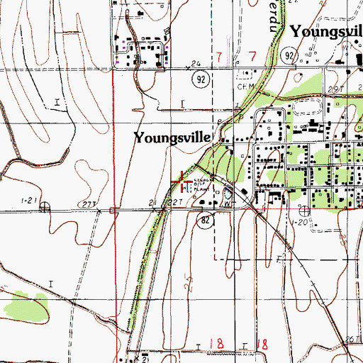 Topographic Map of Youngsville Wastewater Treatment Facility, LA