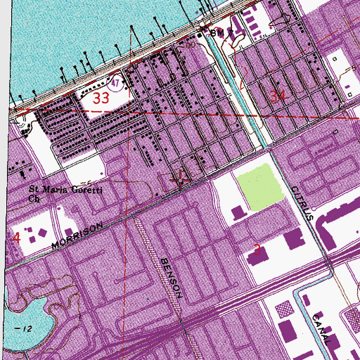 Topographic Map of Burke Pumping Station, LA