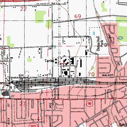 Topographic Map of Lafayette Generating Station, LA