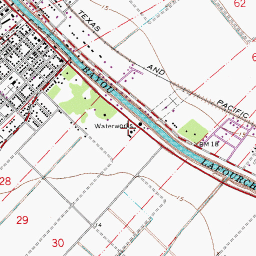 Topographic Map of Assumption Parish Waterworks, LA
