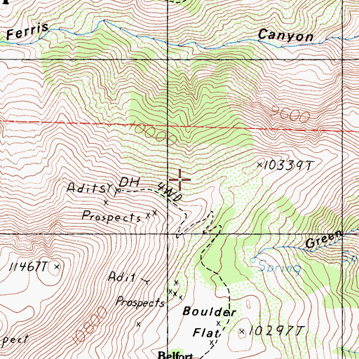 Topographic Map of Frederick Mine, CA