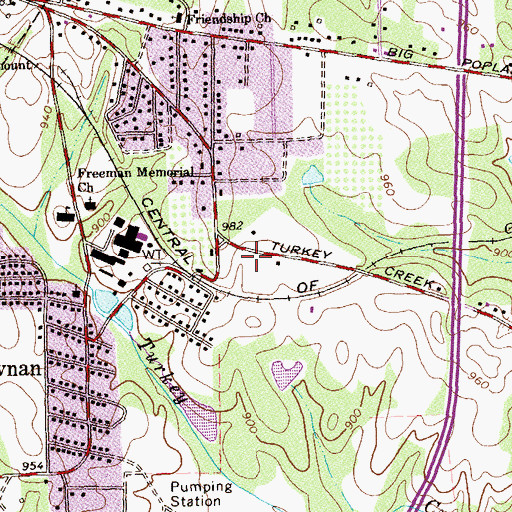 Topographic Map of Coweta County Fire Department Station 6, GA