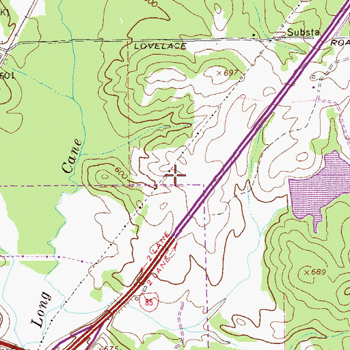 Topographic Map of West Point Fire Department, GA