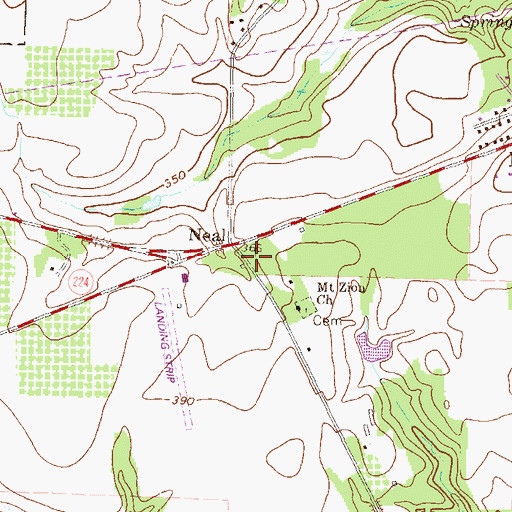 Topographic Map of Houston County Fire Department Station 8, GA