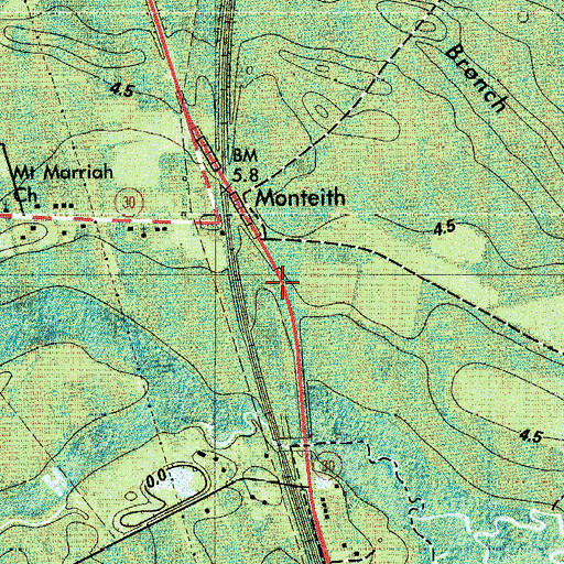 Topographic Map of Port Wentworth Fire Department Station 2, GA