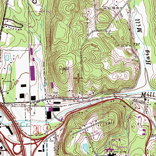 Topographic Map of Dalton Fire Department Station 3, GA