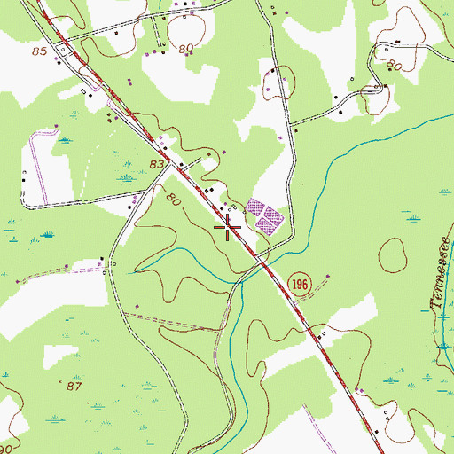 Topographic Map of Gumbranch Volunteer Fire Department, GA